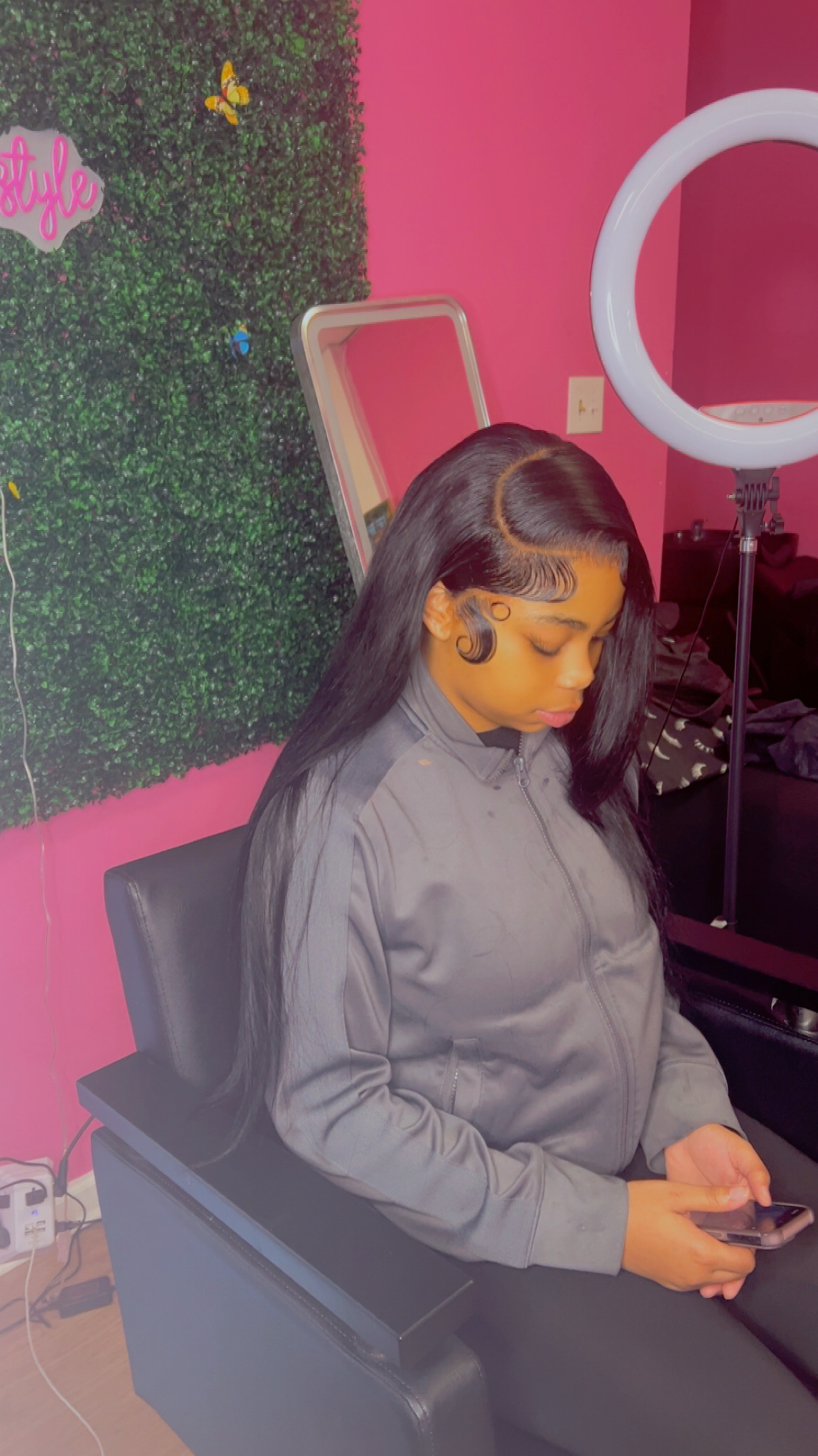 A sleek install in the styling chair